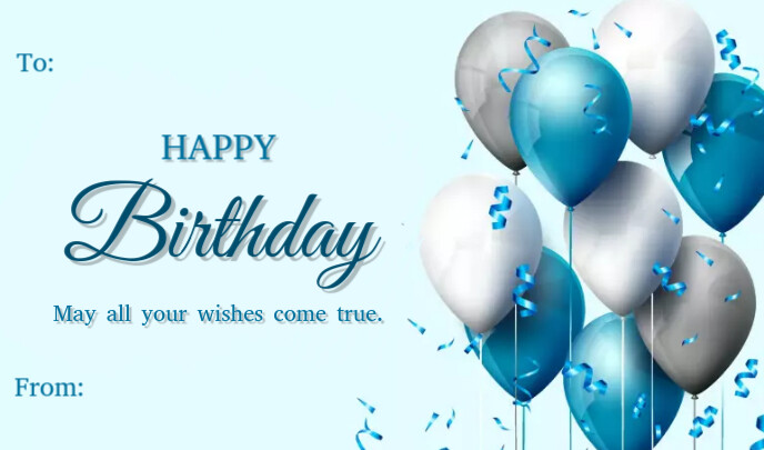 GIFT TAG | BIRTHDAY | Blue balloons Template | PosterMyWall